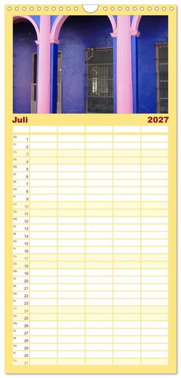 Produktbild: Familienplaner 2027 - Mexiko - Land der Farben mit 5 Spalten (Wandkalender, 21 x 45 cm) CALVENDO