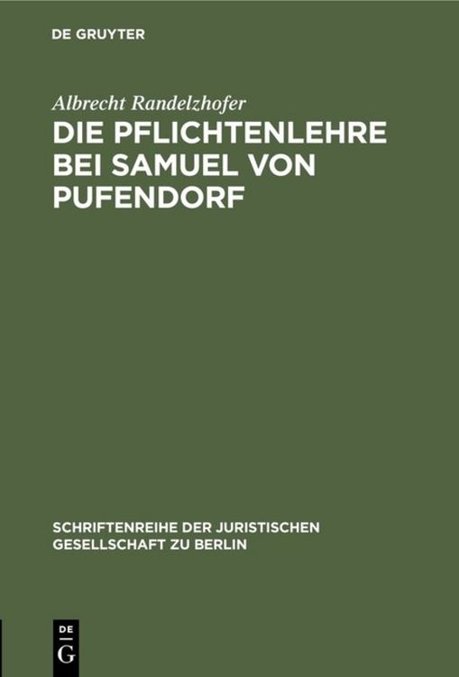 Produktbild: Die Pflichtenlehre bei Samuel von Pufendorf