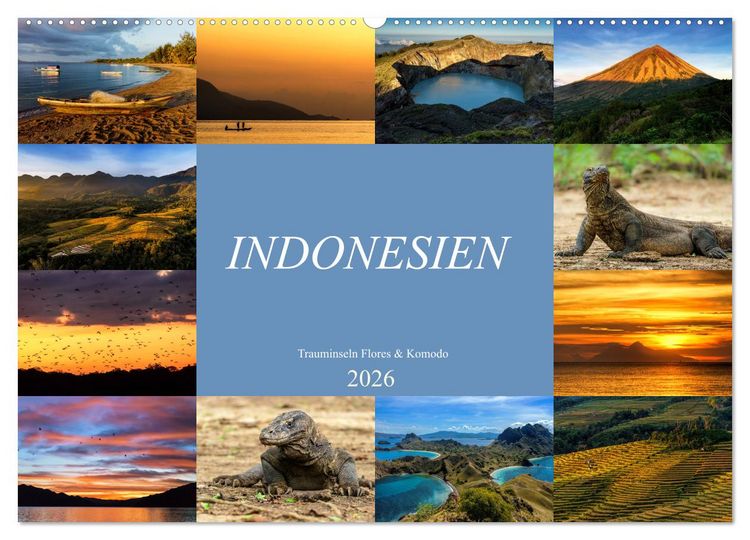 Produktbild: Indonesien - Inselparadies Flores & Komodo (Wandkalender 2026 DIN A2 quer), CALVENDO Monatskalender
