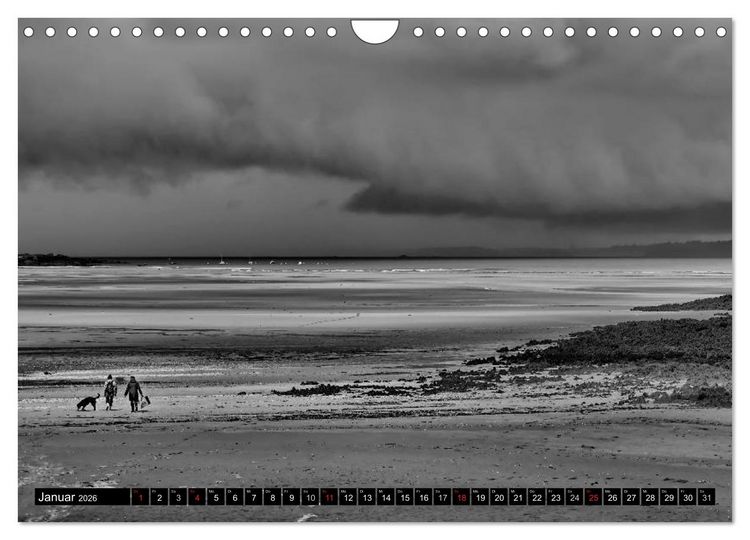 Produktbild: Bretagne in Schwarz und Wei&szlig; 2026 (Wandkalender 2026 DIN A4 quer), CALVENDO Monatskalender