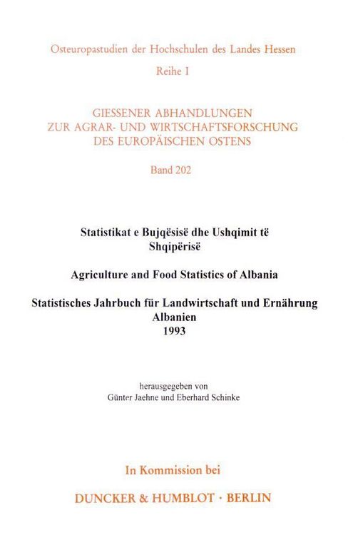 Produktbild: Statistikat e Bujq&euml;sis&euml; dhe Ushqimit t&euml; Shqip&euml;ris&euml; - Agriculture and Food Statistics of Albania - Statistisches Jahrbuch f&uuml;r Landwirtschaft und Ern&auml;hrung Albanien.