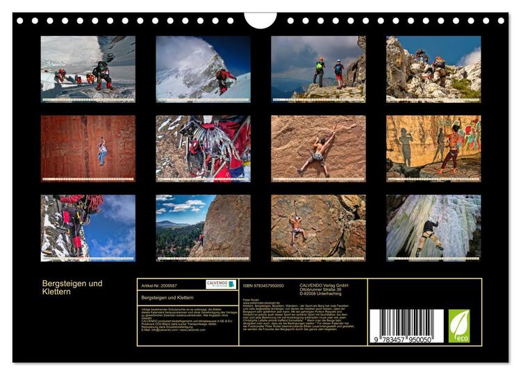 Produktbild: Bergsteigen und Klettern (Wandkalender 2026 DIN A4 quer), CALVENDO Monatskalender