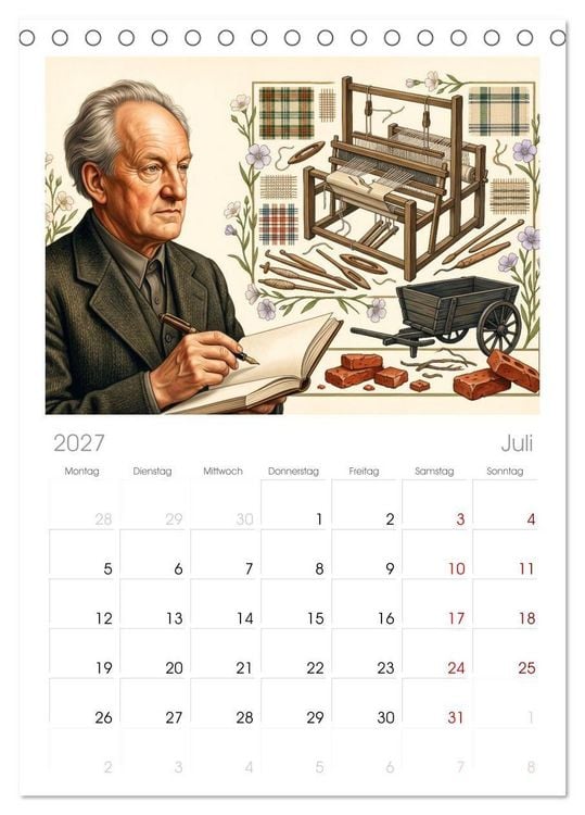 Produktbild: Tischplaner 2027 - Literarische Stimmen ihrer Zeit (A5 Tischkalender zum Aufstellen) CALVENDO