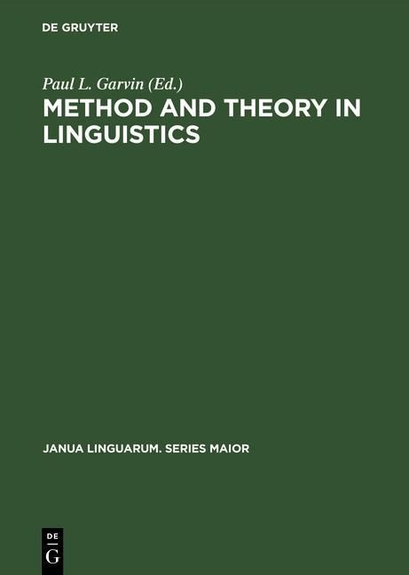 Produktbild: Method and Theory in Linguistics