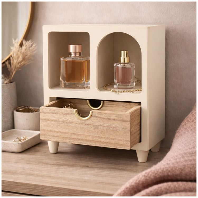 Produktbild: HTI-Living Minikommode mit Schublade MDF Aufbewahrungsschrank mit offenen F&auml;chern
