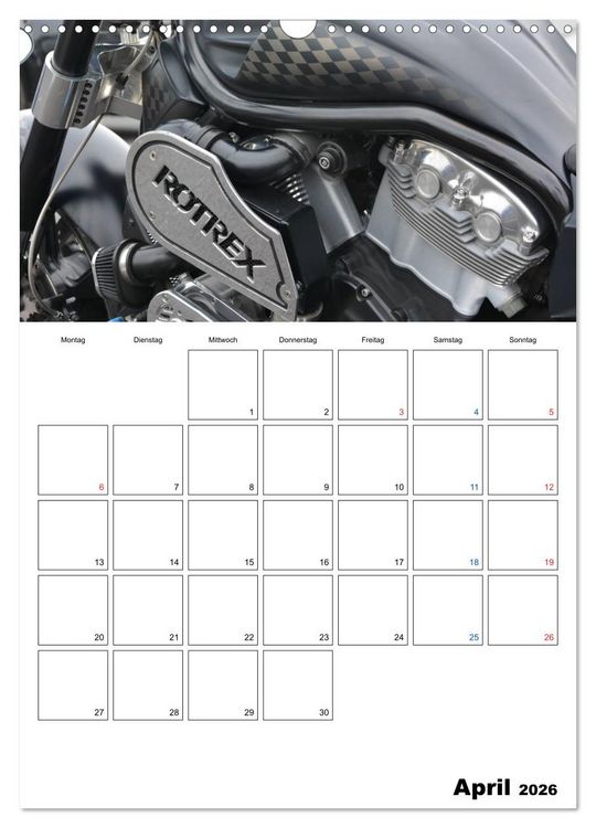Produktbild: Harley Davidson Familienplaner (Wandkalender 2026 DIN A3 hoch), CALVENDO Monatskalender