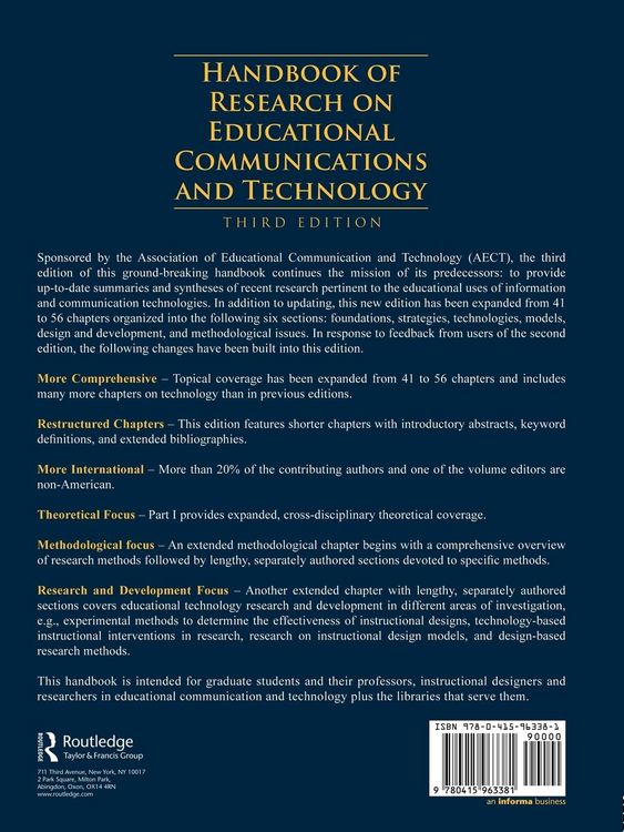 Produktbild: Handbook of Research on Educational Communications and Technology