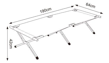 Produktbild: Alu Campingbett Feldbett 190cm Tosali M