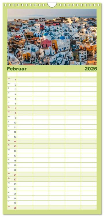Produktbild: Familienplaner 2026 - Griechische Inseln - Ein Jahr im Mittelmeer mit 5 Spalten (Wandkalender, 21 x 45 cm) CALVENDO