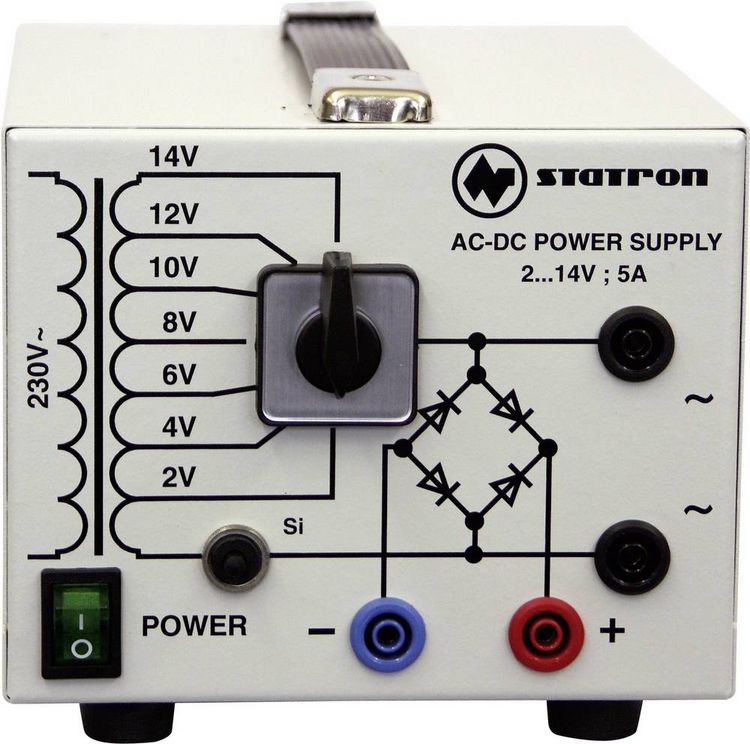 Produktbild: Statron 5359.3 Labornetzger&auml;t, einstellbar 2 - 14 V/AC 5A 75W Anzahl Ausg&auml;nge 2 x