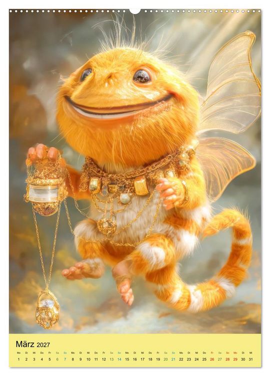 Produktbild: Liebenswerte Stofftiercharaktere - Humorvolle Fantasiewerke (Wandkalender 2027 DIN A2 hoch), CALVENDO Monatskalender
