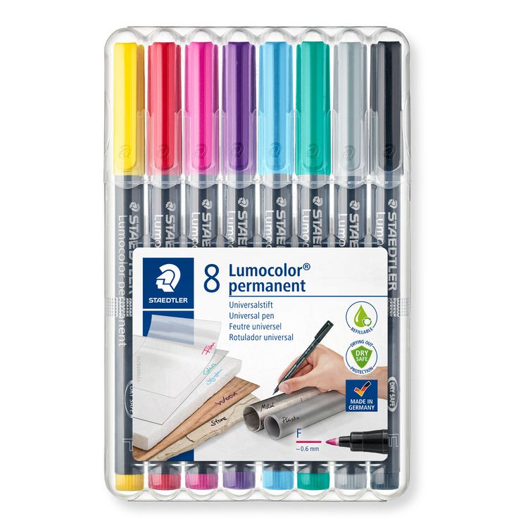 Produktbild: STAEDTLER Universalstift Lumocolor 318 permanent F, sortierte Farben, 8er Set