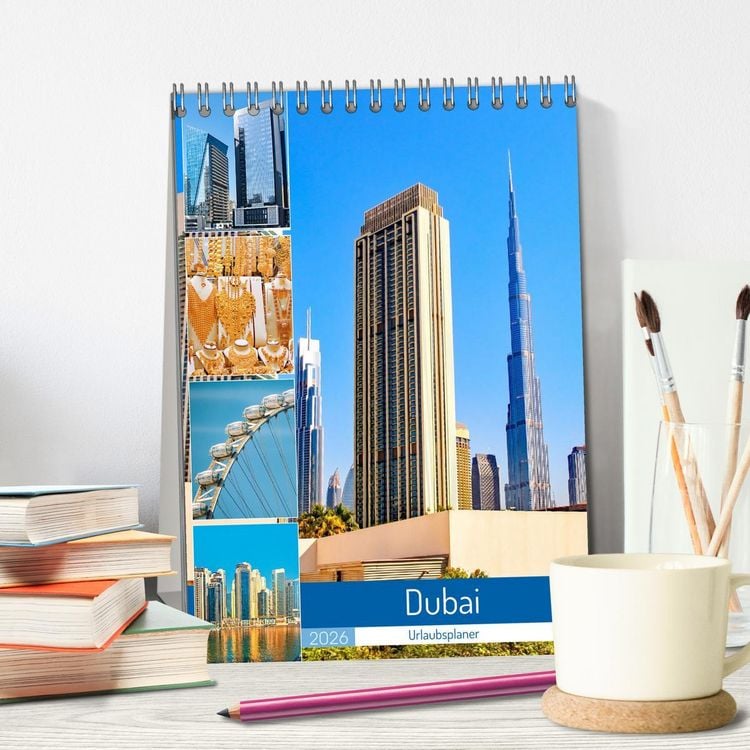 Produktbild: Dubai - Urlaubsplaner (Tischkalender 2026 DIN A5 hoch), CALVENDO Monatskalender