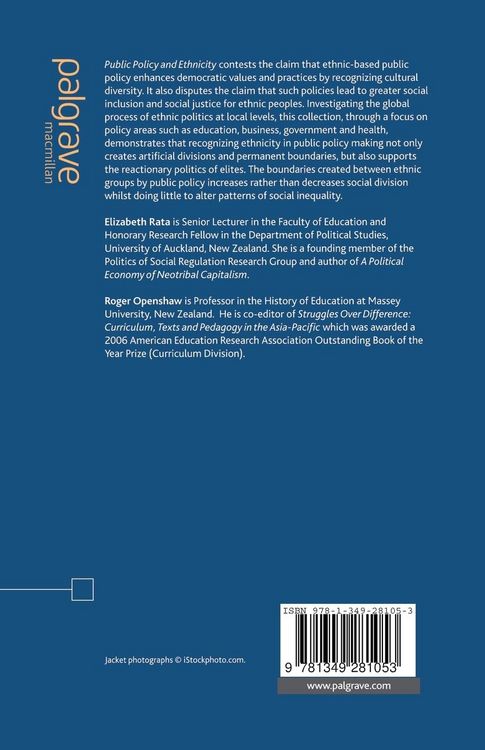 Produktbild: Public Policy and Ethnicity
