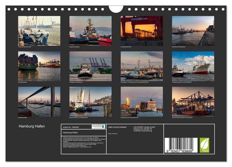 Produktbild: Hamburg Hafen (Wandkalender 2026 DIN A4 quer), CALVENDO Monatskalender