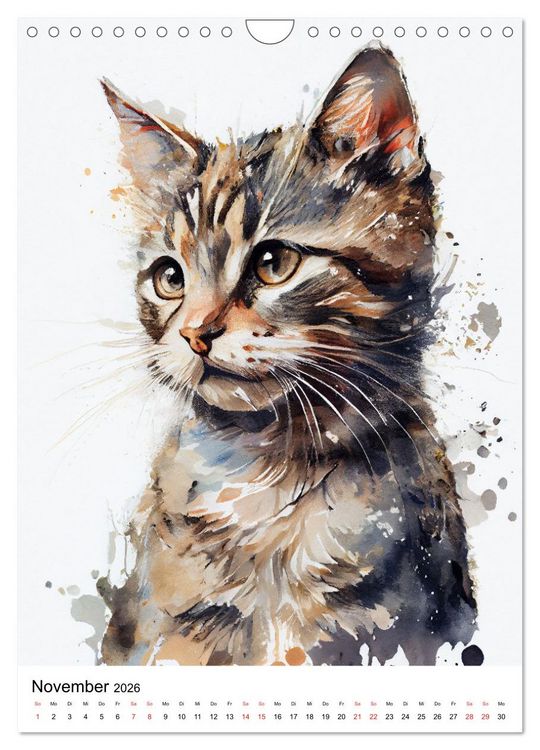 Produktbild: Katzen wie gemalt (Wandkalender 2026 DIN A4 hoch), CALVENDO Monatskalender