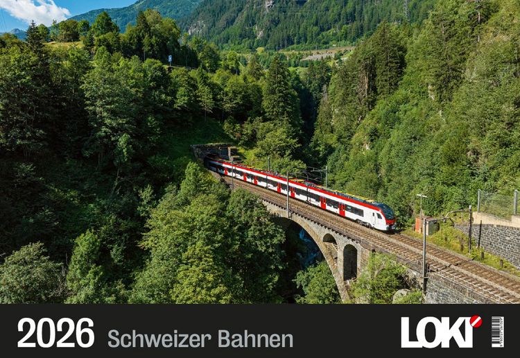 Produktbild: LOKI Kalender Schweizer Bahnen 2026