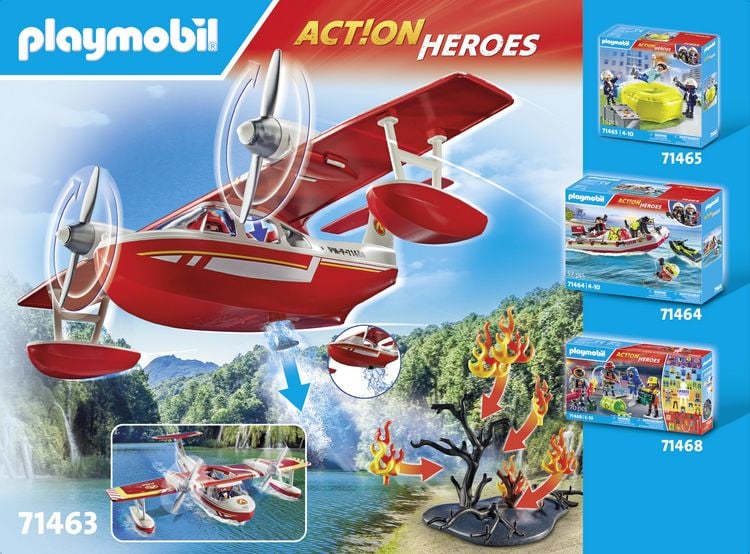 Produktbild: PLAYMOBIL 71463 Feuerwehrflugzeug mit L&ouml;schfunktion