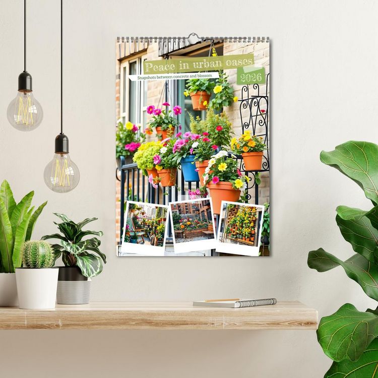 Produktbild: Peace in urban oases - Snapshots between concrete and blossom (Wall Calendar 2026 DIN A3 portrait), CALVENDO 12 Month Wall Calendar