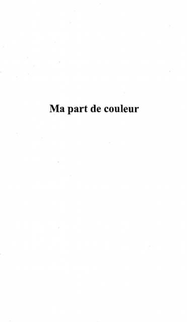 Produktbild: Ma part de couleur (recit)