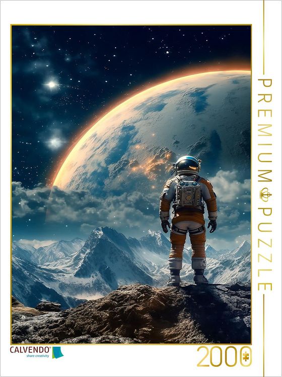 Produktbild: CALVENDO Puzzle Gipfelst&uuml;rmer - Astronaut auf dem Gipfel eines fremden Berges | 2000 Teile Lege-Gr&ouml;&szlig;e 90x67cm Foto-Puzzle f&uuml;r gl&uuml;ckliche Stunden