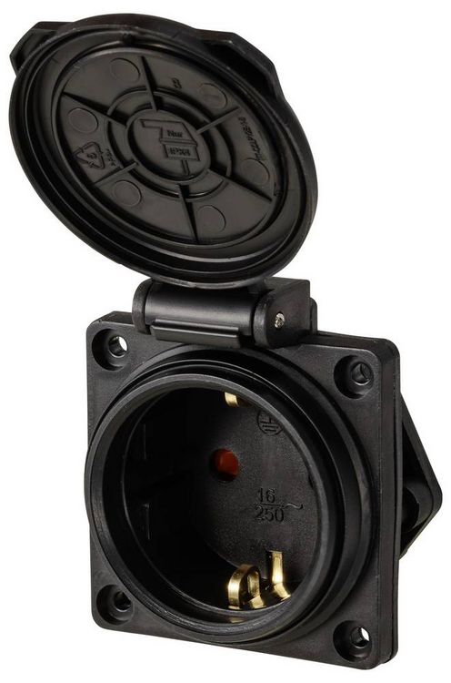 Produktbild: Sygonix SY-6746374 Schutzkontakt-Steckdose IP44 Schwarz