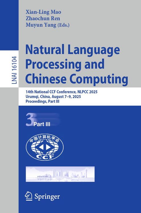 Produktbild: Natural Language Processing and Chinese Computing