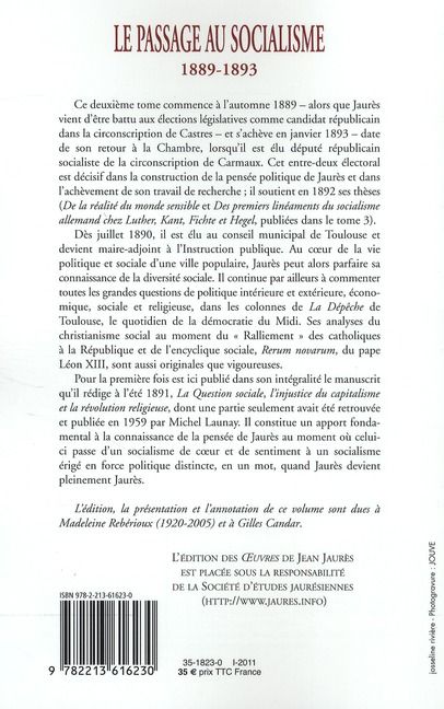 Produktbild: Oeuvres de Jean Jaures T.2 ; le Passage au Socialisme 1889-1893