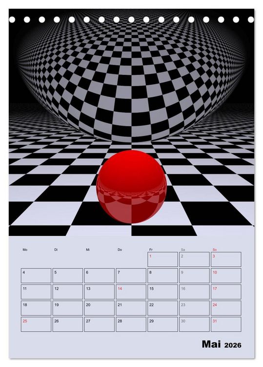 Produktbild: OpArt und mehr (Tischkalender 2026 DIN A5 hoch), CALVENDO Monatskalender