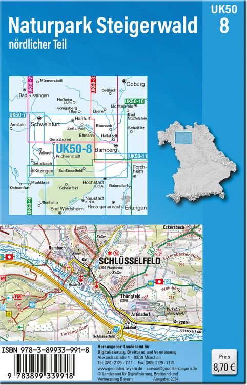 Produktbild: UK50-8 Naturpark Steigerwald, n&ouml;rdlicher Teil