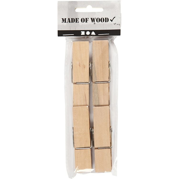 Produktbild: Creativ Company Holzklammer, L 7,2 cm, B 2 cm, 4 Stk