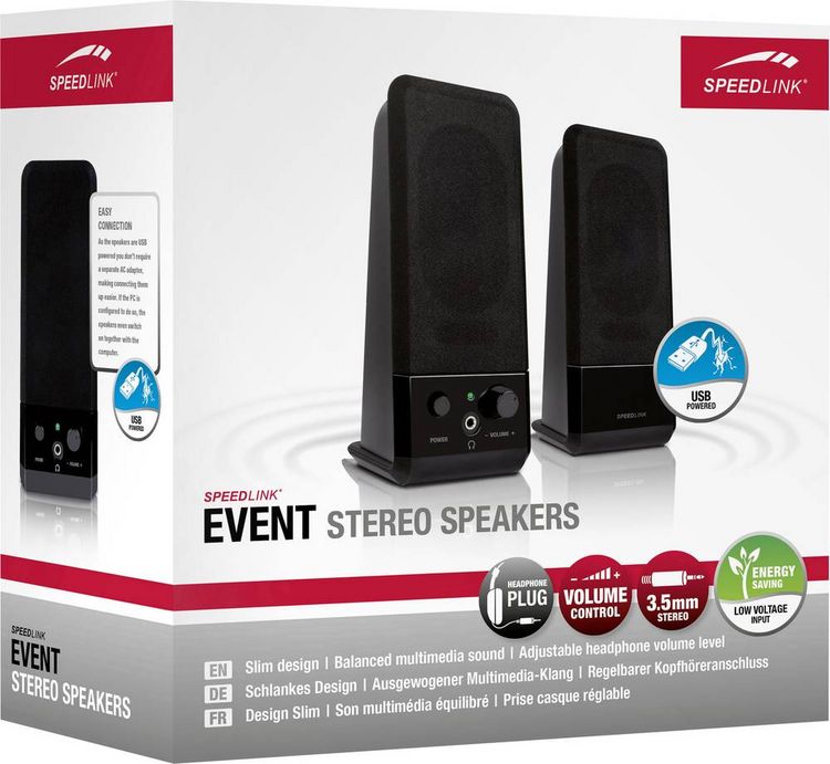 Produktbild: SPEEDLINK EVENT Stereo Speakers, black