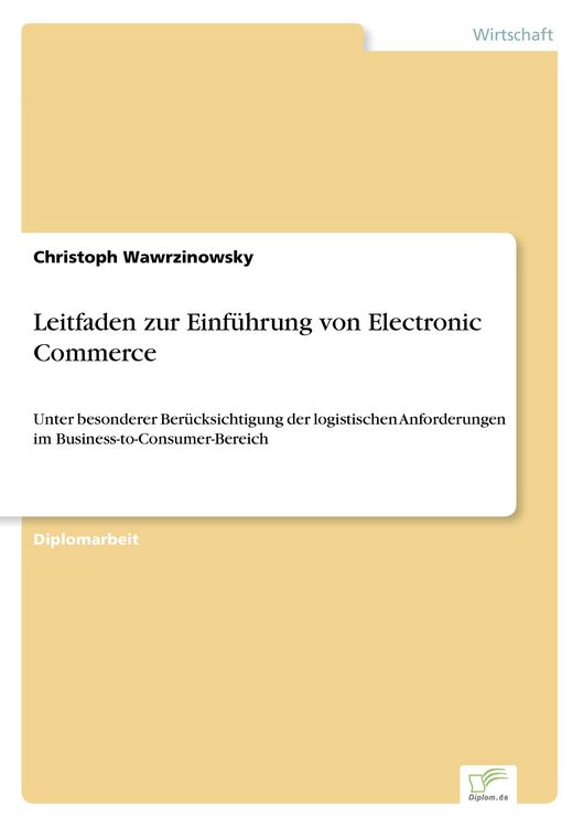 Produktbild: Leitfaden zur Einf&uuml;hrung von Electronic Commerce