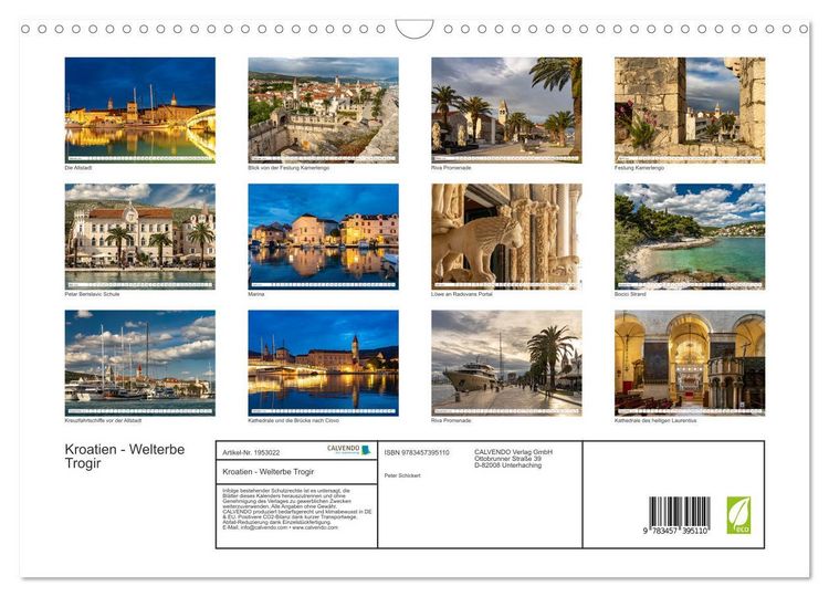 Produktbild: Kroatien - Welterbe Trogir (Wandkalender 2026 DIN A3 quer), CALVENDO Monatskalender
