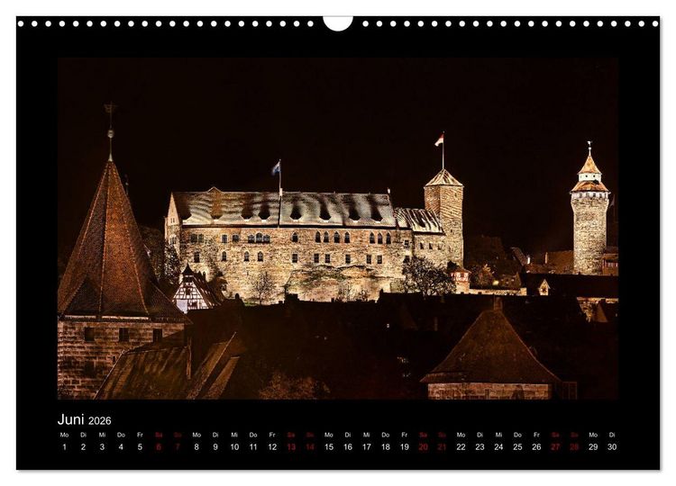 Produktbild: N&uuml;rnberg - Die Altstadt bei Nacht (Wandkalender 2026 DIN A3 quer), CALVENDO Monatskalender