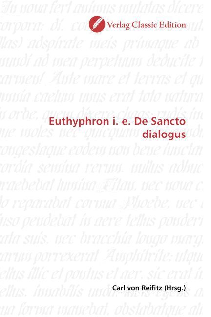 Produktbild: Euthyphron i. e. De Sancto dialogus
