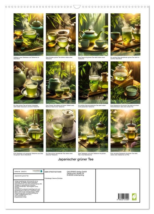 Produktbild: Japanischer gr&uuml;ner Tee (Wandkalender 2026 DIN A2 hoch), CALVENDO Monatskalender