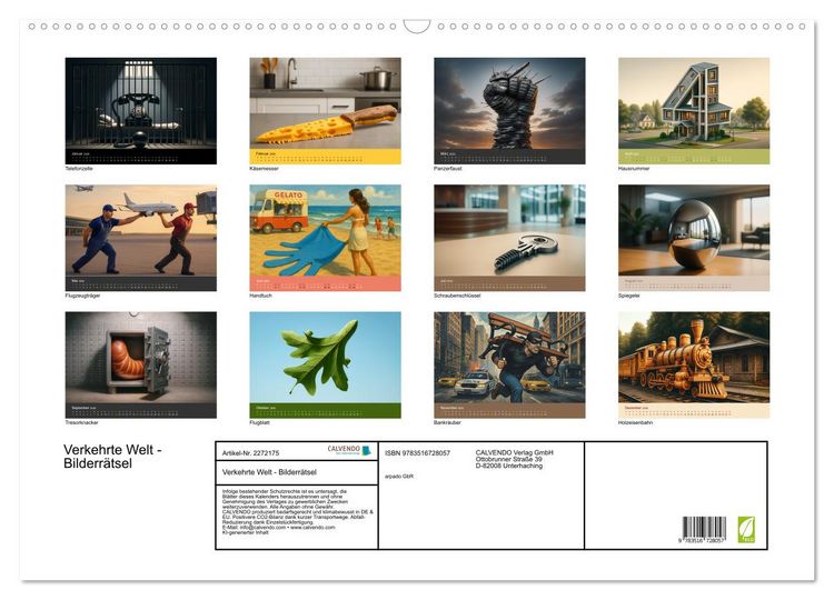 Produktbild: Verkehrte Welt - Bilderr&auml;tsel (Wandkalender 2026 DIN A2 quer), CALVENDO Monatskalender