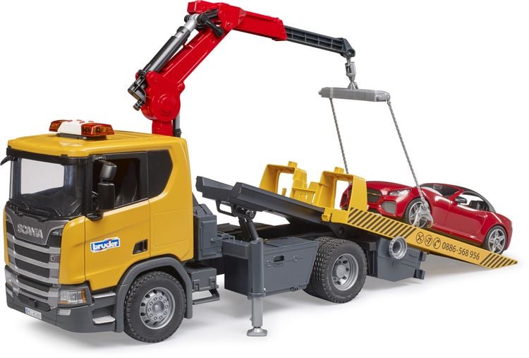 Produktbild: bruder 03552 Scania Super 560R Abschlepp-LKW mit L+S Modul + BRUDER Roadster