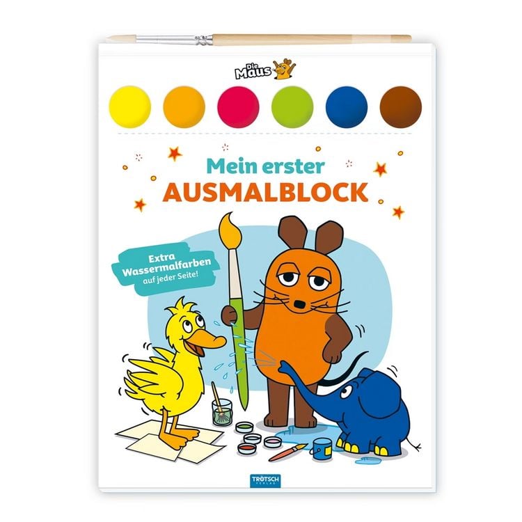 Produktbild: TR&Ouml;TSCH - Die Maus | Mein erster Ausmalblock | Malblock mit Wasserfarben (Ab 3 Jahren)