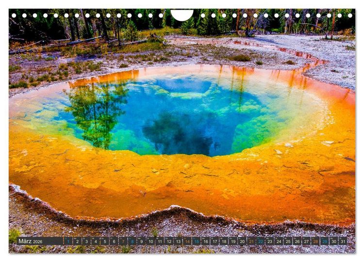 Produktbild: Farbenwunder Yellowstone (Wandkalender 2026 DIN A4 quer), CALVENDO Monatskalender