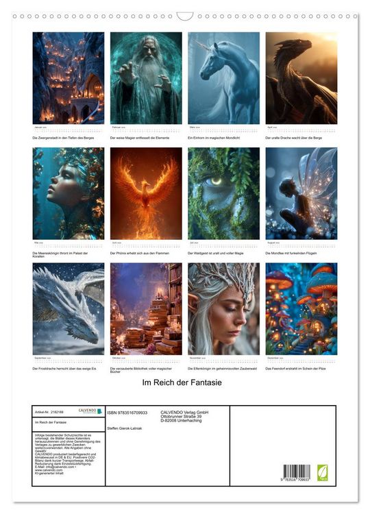 Produktbild: Im Reich der Fantasie (Wandkalender 2026 DIN A2 hoch), CALVENDO Monatskalender