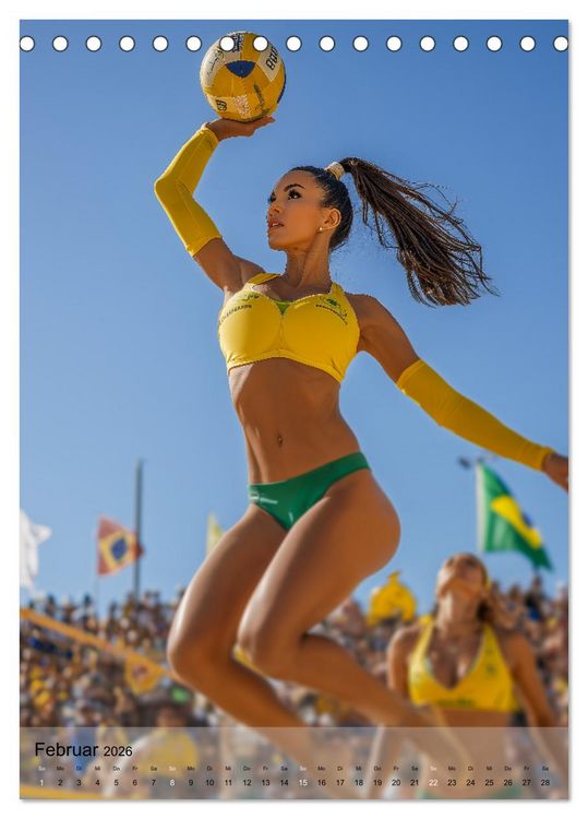 Produktbild: Frauen beim Beachvolleyball - Sonne, Sand, Bewegung (Tischkalender 2026 DIN A5 hoch), CALVENDO Monatskalender
