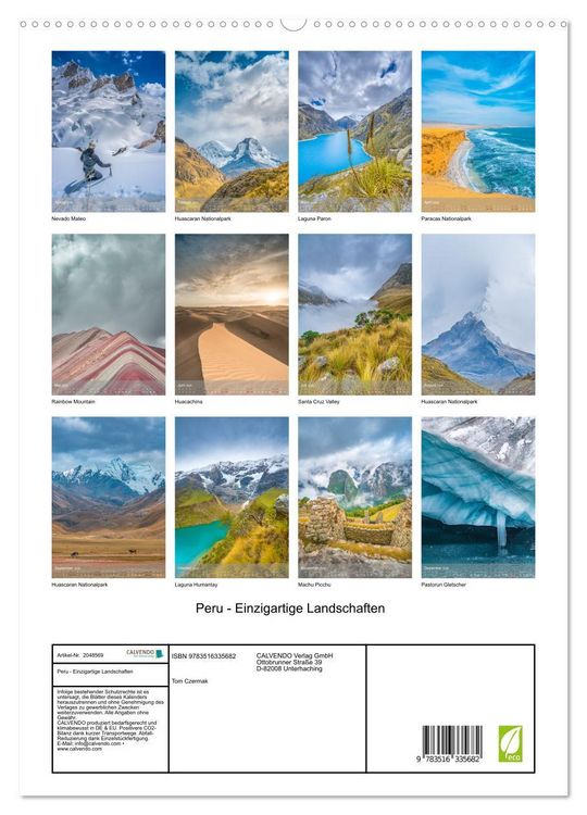 Produktbild: Peru - Einzigartige Landschaften (hochwertiger Premium Wandkalender 2026 DIN A2 hoch), Kunstdruck in Hochglanz