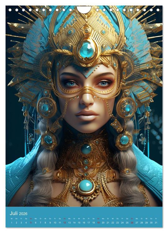 Produktbild: Antike Priesterinnen. Kunstvolle Fantasy-Portraits (Wandkalender 2026 DIN A4 hoch), CALVENDO Monatskalender