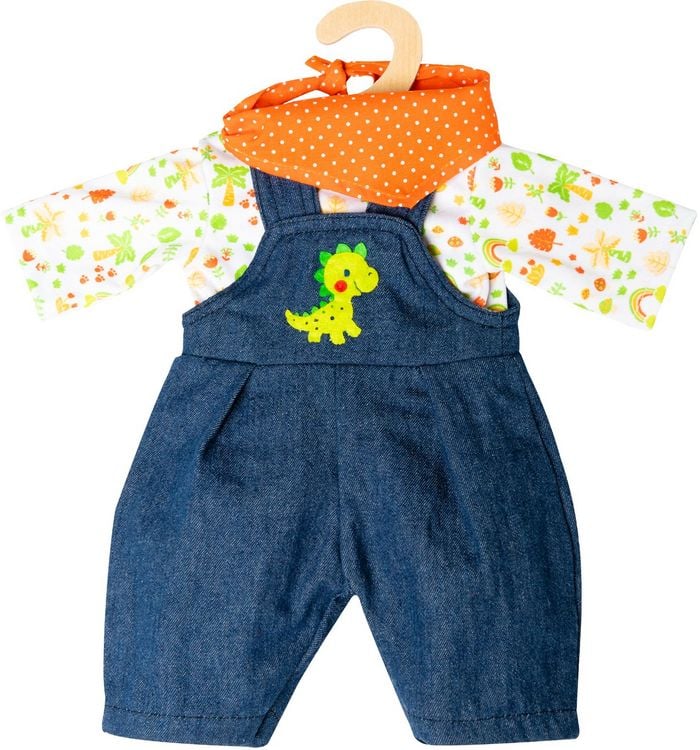 Produktbild: Puppen-Latzhose Dino, 3-teilig, Gr. 28-35 cm