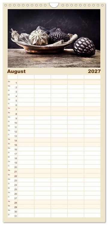 Produktbild: Familienplaner 2027 - Wabi Sabi: All die sch&ouml;nen alten Dinge mit 5 Spalten (Wandkalender, 21 x 45 cm) CALVENDO