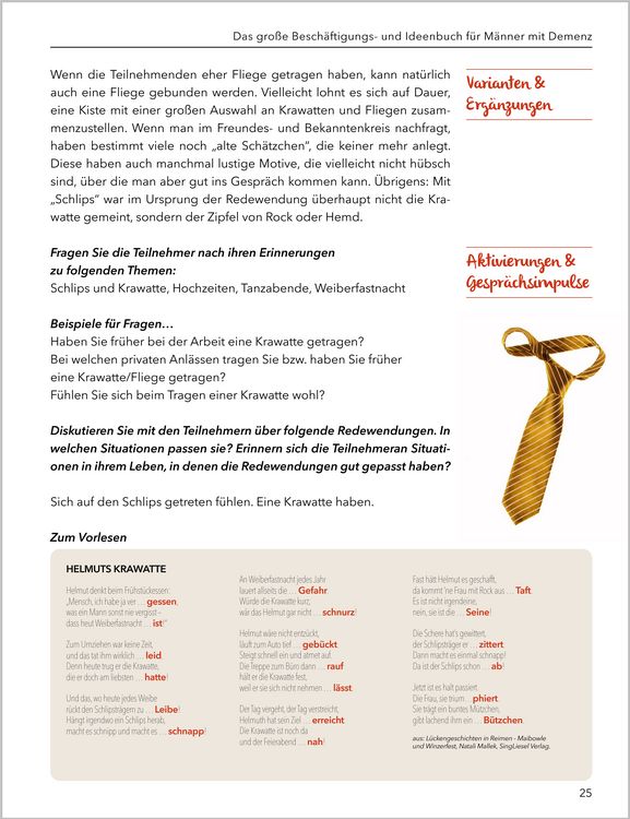 Produktbild: Das gro&szlig;e Besch&auml;ftigungs- und Ideenbuch f&uuml;r M&auml;nner mit Demenz