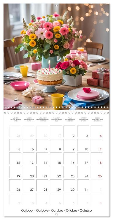 Produktbild: Birthday feelings - Your year full of AI birthdays (Wall Calendar 2026 12 &times; 12 Inch) CALVENDO 12 Month Wall Calendar