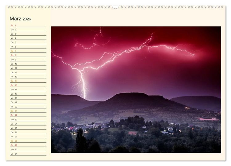 Produktbild: Gewaltige Natur - bedrohlich und sch&ouml;n (Wandkalender 2026 DIN A2 quer), CALVENDO Monatskalender